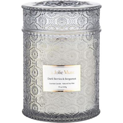 La Jolíe Muse Duftkerze Dunkle Beere Bergamotte 550g 80h Brenndauer Weihnachten