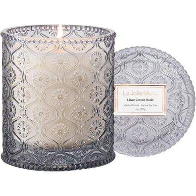 LA JOLIE MUSE Sojakerze Frische Wäsche 230g 55 Std. Brenndauer Kerzengeschenk