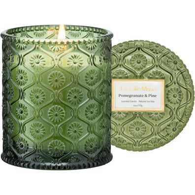 Duftkerze im Glas Granatapfel Pinie 230g 55h Brenndauer Weihnachtsgeschenk