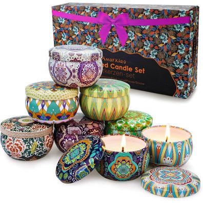 Yinuo Mirror 8er Duftkerzen Geschenkset Sojawachs Aromatherapie Bad Yoga