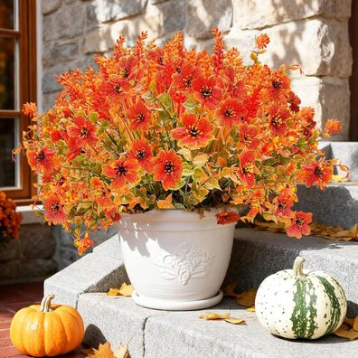 Künstliche Herbstblumenstrauß 6 Bündel Herbstdeko Gartenwetterfest