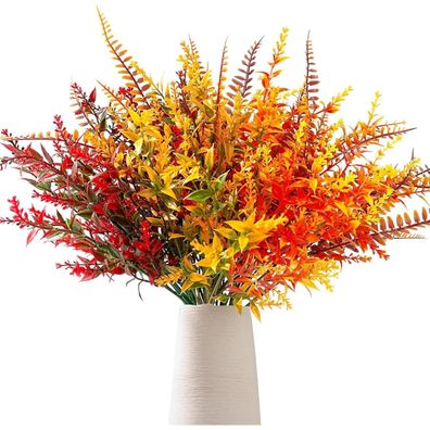 Künstliche Herbstblumen 8 Bündel Herbststrauß Herbst Farbverlauf Blätter Zweige