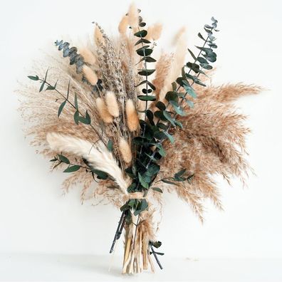 Pampasgras Trockenblumen Set für Boho Wanddeko & Tischdeko