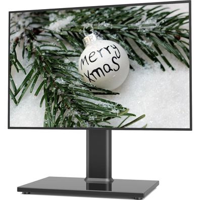 Universal TV-Ständer 27-60 Zoll Höhenverstellbar Glasplatte 40 kg HT06B-001P