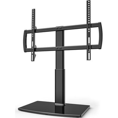 Universal TV Standfuß Höhenverstellbar 32-70 Zoll VESA 600x400mm Glas Schwarz