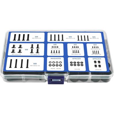 Universal TV VESA Schrauben Set M4 M5 M6 M8 Schwarz - Bis 80 Zoll