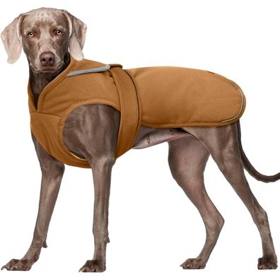 Kuoser Leinwand Haustier Hund Wintermantel Fleecejacke XS-3XL Braun
