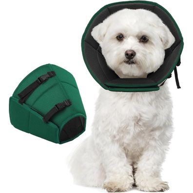 Kuoser Halskrause Hund Leckschutz Schutzkragen Einstellbar Hundekragen Grün M M