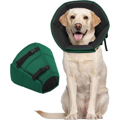 Kuoser Halskrause Leckschutz Hund Grün XL verstellbar atmungsaktiv