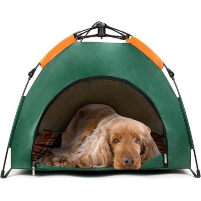 QWORK® Outdoor Hundezelt Katzenzelt Wasserdicht Klappzelt 80x77x62cm