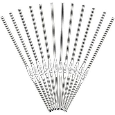 Coopay 12 Stück Feine Spitze Häkelnadel Set 0,6-1,9 mm für Strickprojekte