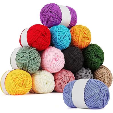Coopay Häkel- & Strickgarn 25g 14 Farben für Tiere Amigurumi Kunsthandwerk