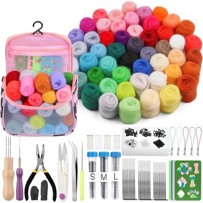 Nadelfilzset 50 Farben 228-teilig Starter DIY-Wollfilzanzug Filz Zubehör