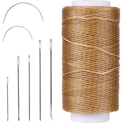 Namner Leder Faden 150D Wachsfaden Garn Set 7-teilig incl. Nadeln Khaki