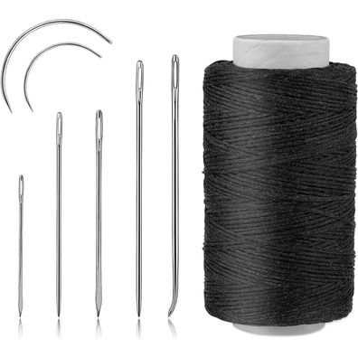 150m Leder Faden Set inkl. Nähnadeln Schwarz, DIY Lederhandwerk & Reparatur