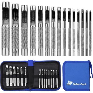 Lochstanzer Set 15 Stück Leder Stanzwerkzeug Uhrenarmbänder Gürtel 1-11mm