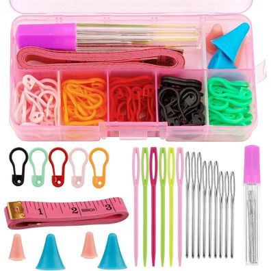75 Stk Namner Maschenmarkierer Strickzubehör Häkelclips Nadeln Box