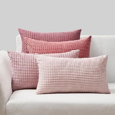 Kissenbezug 30x50 cm Rosa 4er Set Cord Körnig Dekokissen Wohnzimmer Kinder