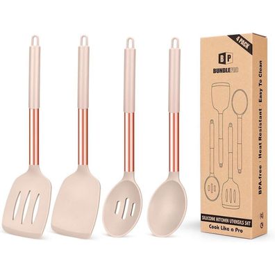 Kochutensilien-Set 4-teilig Silikon groß hitzebeständig BPA-frei