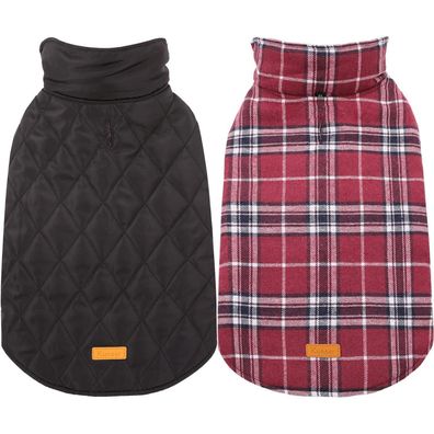Kuoser Hundemantel Winter Hundejacke Kleine Hunde Fleece Wasserdicht WarmRot
