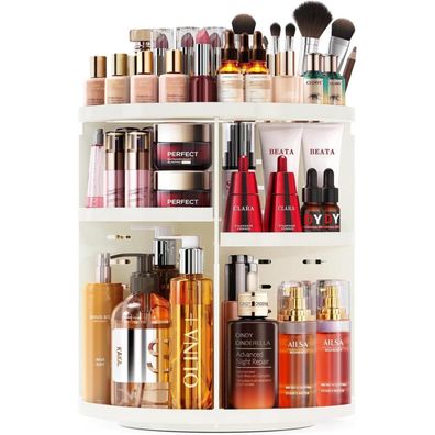 Auxmir 360° Drehbarer Make-Up Kosmetik Organizer Weiß - Skincare Beauty