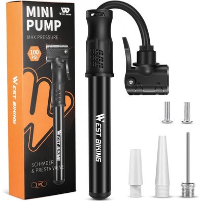 Mini Fahrradpumpe Aluminium Luftpumpe für MTB Rennrad Ballpumpe