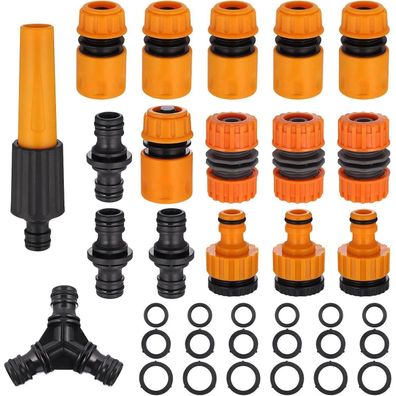 Hejo Schlauchverbinder Set ABS 1/2 Zoll Gartenschlauch Anschluss Leckfrei