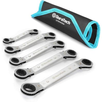 Duratech Doppel-Ratschenschlüssel-Satz 5-teilig Metrisch SW 6-21mm mit