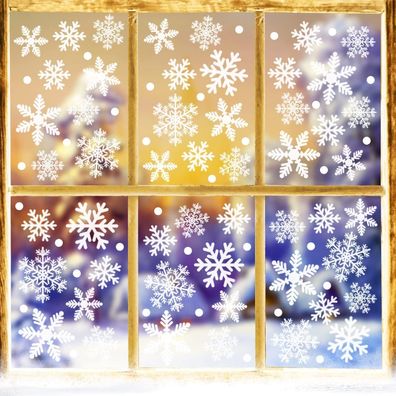 Schneeflocken Weihnachten Fenstersticker 372 Aufkleber PVC Selbstklebend