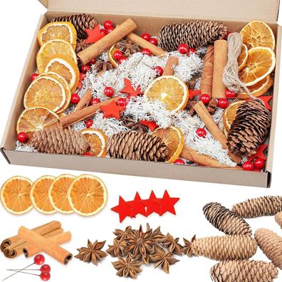 Weihnachtskranz Deko Potpourri Tannenzapfen Zimtstangen Ornamente