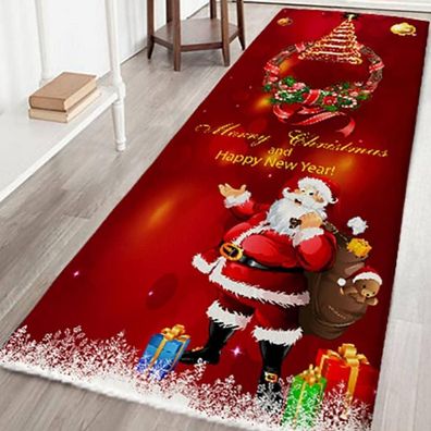 Weihnachtsteppich 3D Rutschfest Weihnachtsdruck Teppich