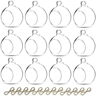 12er Set Glaskugeln Teelichthalter Hängend Hochzeit Dekoration 6cmTransparent