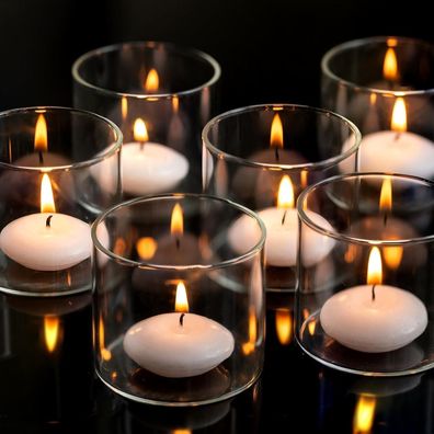 Teelichthalter Glas klar Votivkerzenhalter für Hochzeit Weihnachten 24er Set