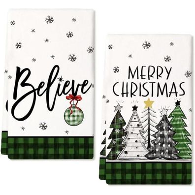 2er Weihnachtsdeko Geschirrtücher Weihnachten Deko Küchentücher Festliche Muster