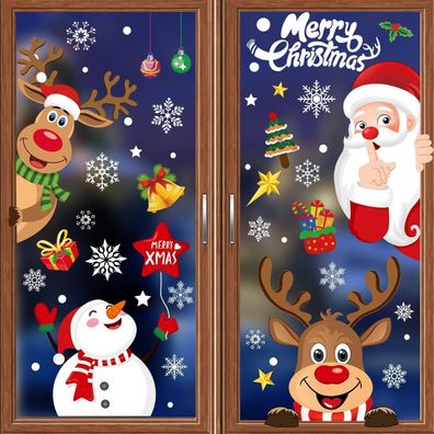 256 Weihnachten Fenstersticker Schneeflocke Statisch Haftende PVC Aufkleber