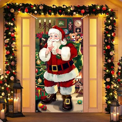 Weihnachtsmann Türabdeckung Dekoration Hängend Tür Banner Haustür 180x90cm