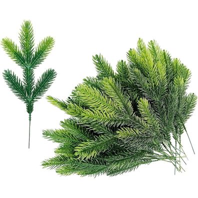 30 Stück Künstliche Tannenzweige Grünpflanzen DIY Weihnachten Weihnachtsdekor