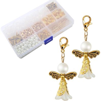 60er Set DIY Schutzengel Schlüsselanhänger Bastelset Perlenengel Hochzeit