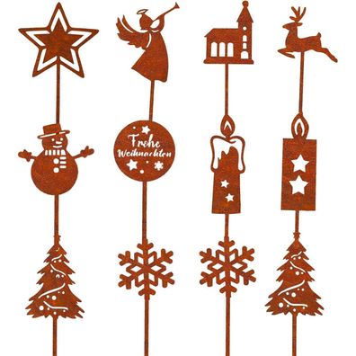 Weihnachtsdeko Gartenstecker Rost 12er Set Weihnachten Deko Wetterfest