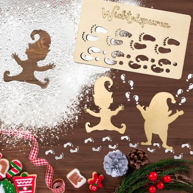 Wichtel Zubehör Weihnachten Schablone Gnom Fußabdruck Baustelle