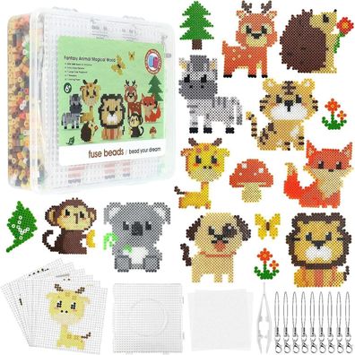 Homgaty 5000 Bügelperlen Tiere Set Steckperlen 5 mm Bastelset für Kinder