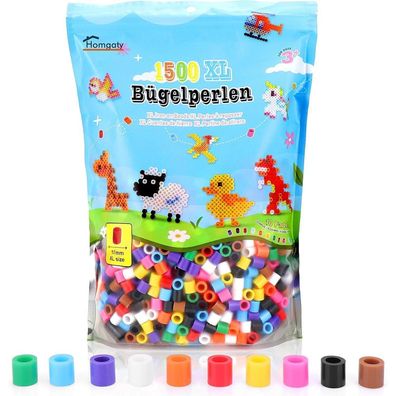 Homgaty XL 10mm Bügelperlen Weihnachten Set 1000 Stück 12 Muster Platten