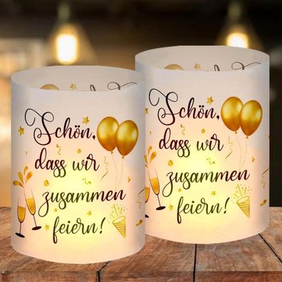 12 Windlichter Tischdeko Geburtstag Hochzeit Sprüche Zusammen Feiern