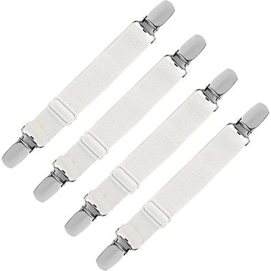 Verstellbare Bügeltischspanner 4 Stück Weiß Bügelbezugsspanner