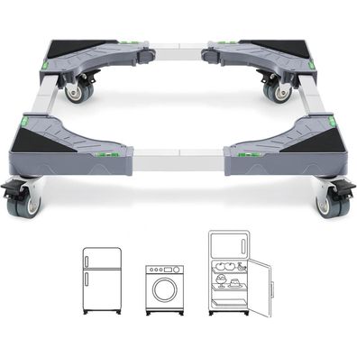 Waschmaschinen Untergestell mit Rollen 200KG Bärenlast 40-62cm Grau
