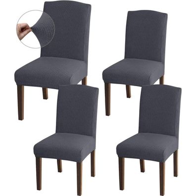 Granbest Hohe Dehnung Stuhlhussen Set von 4 Grau