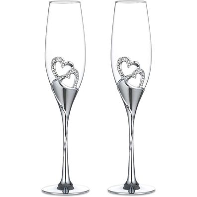 Hochwertige Emaille Kristall Weingläser Herz Diamant Set