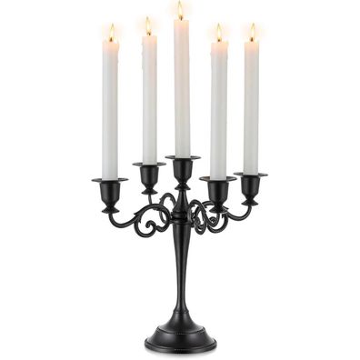 Sziqiqi Kerzenständer 5-Armig Halloween Weihnachten Dekor Schwarz 27cm