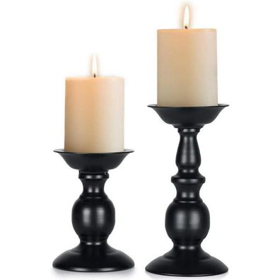 Kerzenständer Eisen Retro Hoher Kerzenhalter Dekoration Schwarz