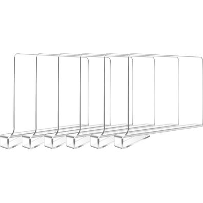 Transparente Acryl-Regalteiler 6er Set Bücher Kleidung Organizer